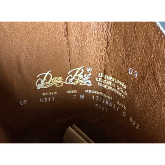 Dan Post Loverfly Tall Western Boot White Womens Size 7 M DP 4377 NWOT NEW - Picture 8 of 10